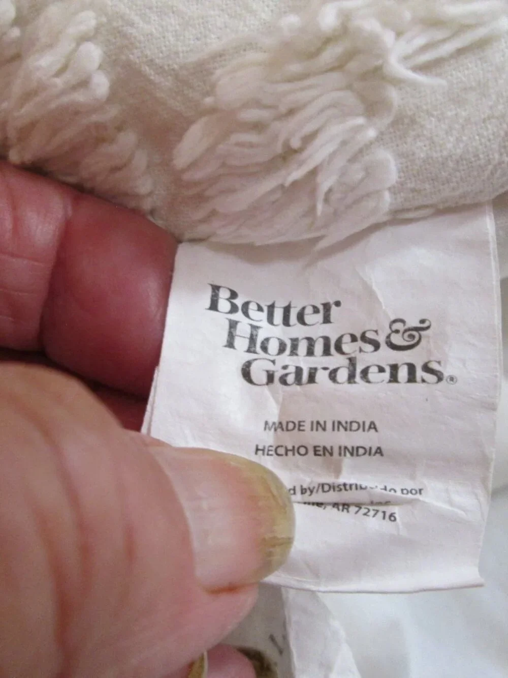 Vtg chenille Tuft King size ivory floral tuft farmhouse bedspead alternate down